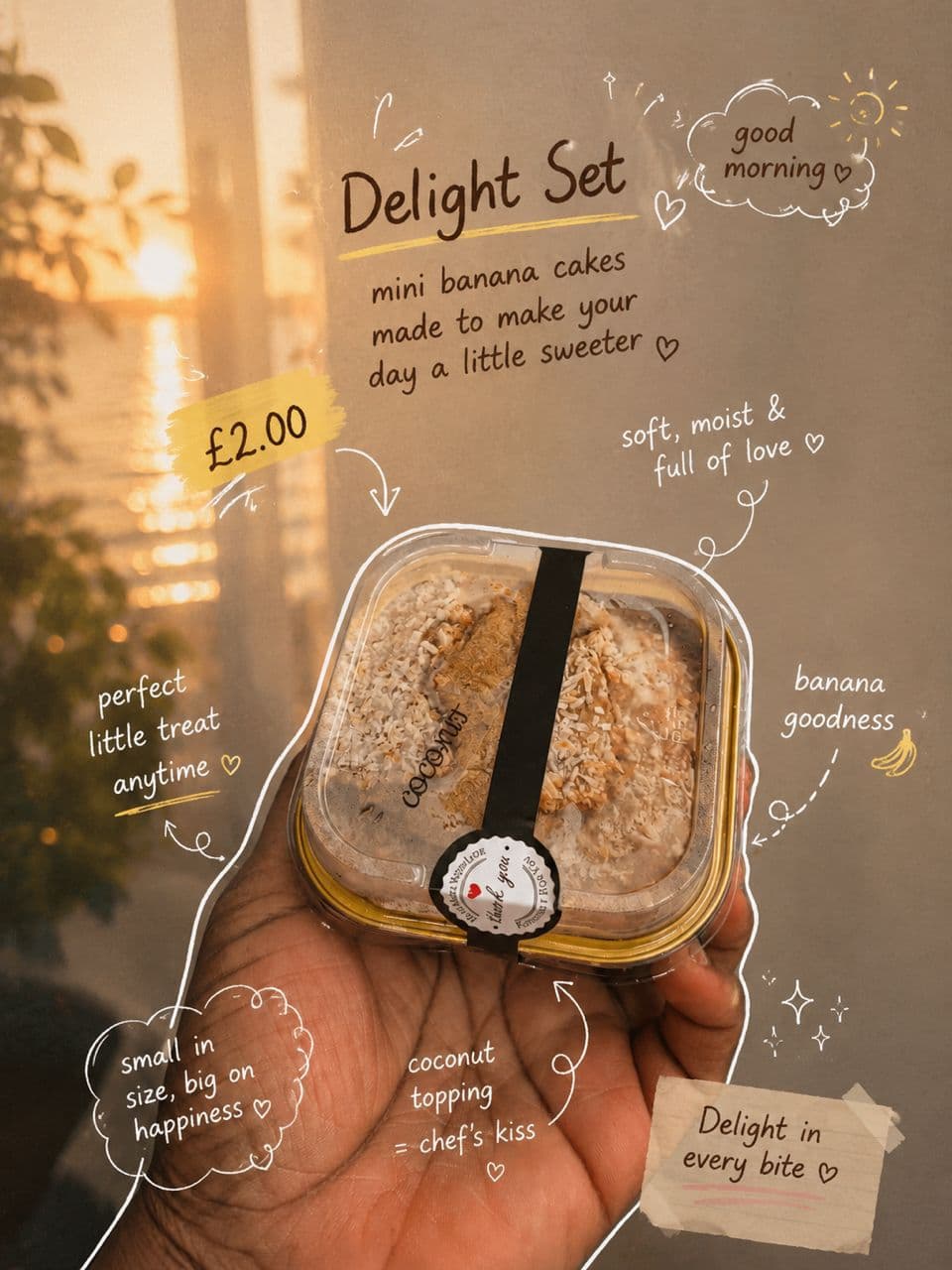 Delight Set mini banana cakes