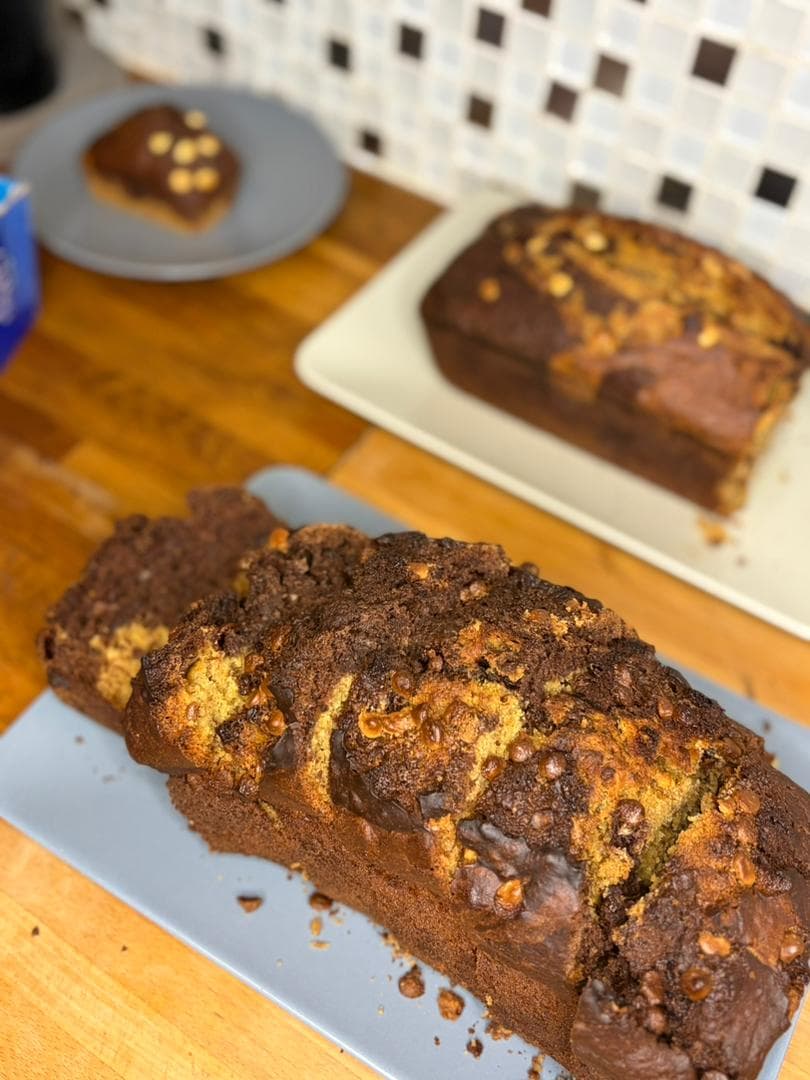 Sliced banana cake